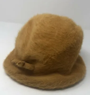 Vintage Hat - Repo Rabbit Hair  Bucket Hat W/Bow  - Marzi Italy - Neiman Marcus • $59.99