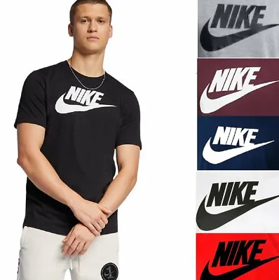 Nike Men's Athletic Wear Short Sleeve Logo Swoosh Printed Gym Active T-Shirt • $18.69
