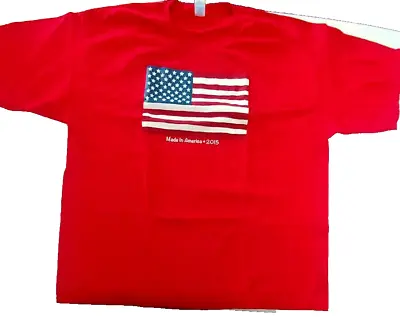 Made In America 2015 American Flag Short Sleeve T-Shirt Red Size 2XL Made In USA • $15.88