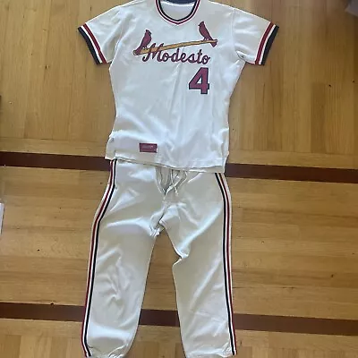 1973 Modesto Reds Home Uniform Game Used #4 Rawlings Size 40 + Pants • $450