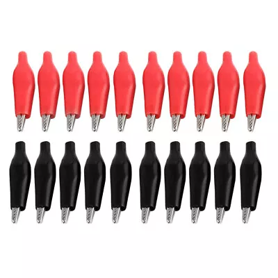 20 Pcs Black Red Soft Plastic Coated Testing Probe Mini Alligator Test Clips • $7.34