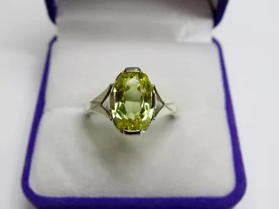 $135 • Buy Vintage Russian Soviet Sterling Silver 875 Ring Citrine ,Women's Jewelry 7.75