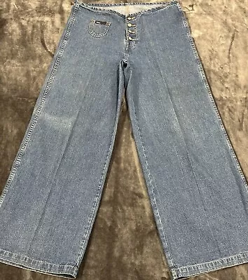 Vintage 1990s LEI Jeans Super WIDE LEG Naturally Distressed Retro 32 X 31 • $35