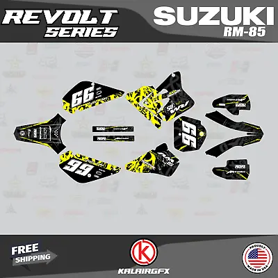 $54.99 • Buy Graphics Kit For Suzuki RM85 (2001-2023) UFO RESTYLE REVOLT-Yellow