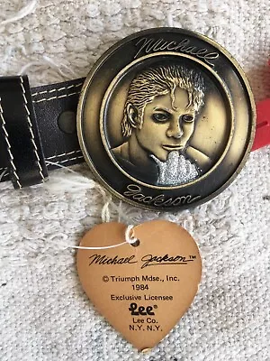 Michael Jackson Triumph Merchandising 1984 Lee Co NY Belt Buckle.NEW NEVER WORN • $50