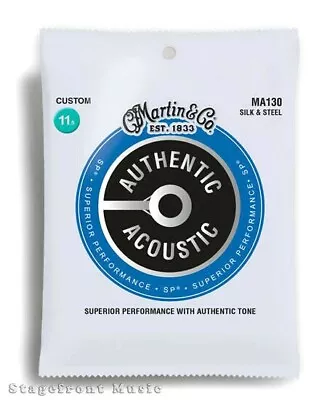 MARTIN MA130 SILK & STEEL *new* ACOUSTIC GUITAR STRINGS FOR SOFTER TOUCH  • $18.95