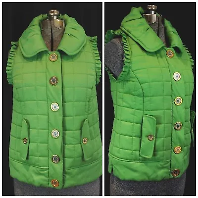 $24.99 • Buy Perfect By Carson Kressley Kelly Green Quilted Puffer Vest XS St. Patrick's Day