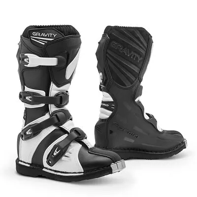 Motorcycle Boots | Forma Gravity Youth Motocross Kids Mx Riding Tech Black White • $99
