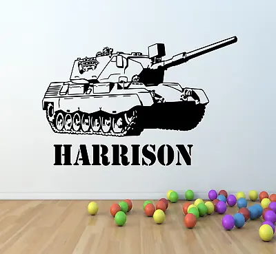 £11.99 • Buy Personalised Army Tank - Any Name - Vinyl Wall Art Sticker (kds30)