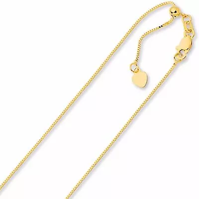 .70mm Solid Adjustable Box Chain Necklace REAL 14K Yellow Gold Up To 22   2.2gr • $208.99