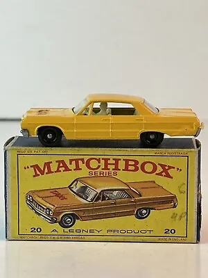 Matchbox #20 1964 Chevrolet Impala Taxi With Original Box • $44.95