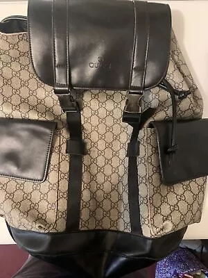 Gucci Backpack Soft Monogram GG Supreme Black/Brown Canvas 450958 • $75