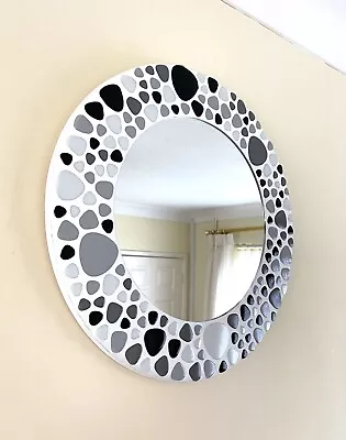 £55 • Buy Storm Clouds Pebble Round Mosaic Mirror