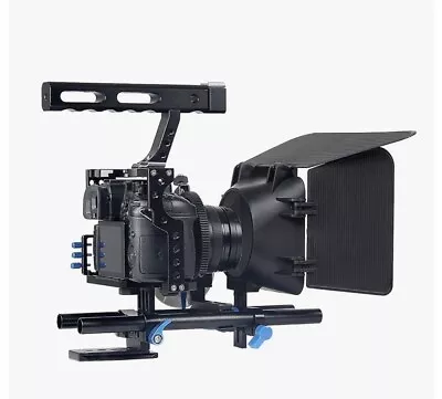 Aluminum Camera Video Cage Rig Handheld Stabilizer Kit With Matte Box Follow • £85