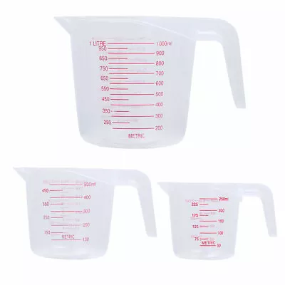 Plastic Measuring Cups For Liquids - Spout Handle Grip Ml And Oz Measurements • $6.61