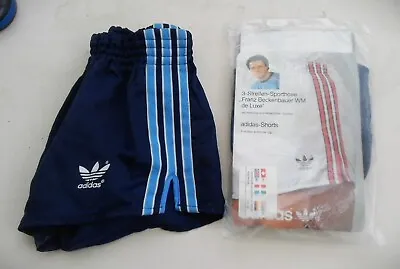 Adidas Vintage Shiny Dark Blue  Beckenbauer  Deluxe Shorts Size D3/28 - 30 - New • £49.95