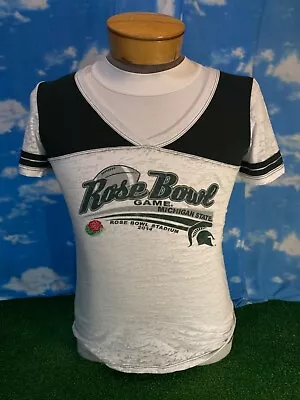 Michigan State Spartans Shirt Blue 84 Large Rose Bowl 2014 Womans Ladies C2 • $10.91