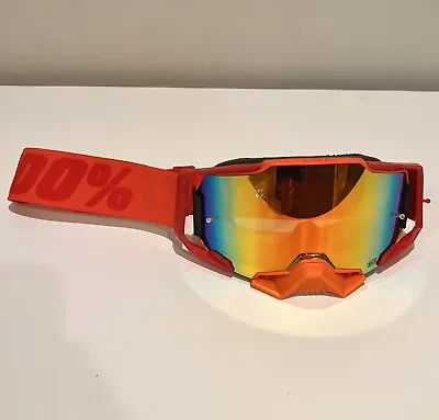 100% Armega Dirt Bike MX Goggles Red Polarized Hiper Interchange Lens Tech • $59.99