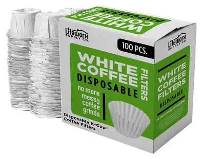 Disposable White K-Cup Paper Coffee Filters For Keurig 1.0 & 2.0 (100 Pcs) • $9.95