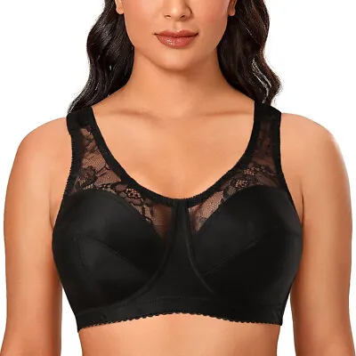 UK Ladies Bra Support Non Wired Non Padded Full Cup Bras Plus Size Lingerie • £12.89