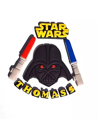 Edible Star Wars Inspired Darth Vader Cake Topper Birthday Decorations Fondant • £12.95