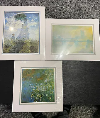 3  Claude Monet Matted Prints Fro Art Institute Chicago Museum Store New • $24.99