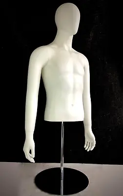 Mannequin Torso Dress Form Adjustable Male Half Body S/steel Base Stand Manikin • £49.99