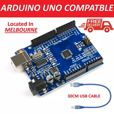 Arduino Uno Compatible R3 Dev Board ATMEGA328P + USB Cable AUS STOCK • $9.90