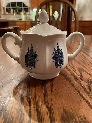 Mayhill Federalist Ironstone Covered Sugar Bowl With Lid Vintage 5 Inches Tall  • $22.50