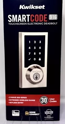 SmartCode 916  By Kwikset  (Z-Wave)  Smart Lock Touchscreen Deadbolt • $55