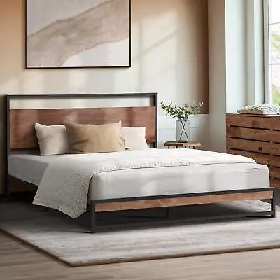 Oikiture Metal Bed Frame Queen Double King Single Size Beds Base Platform Wood • $179.90
