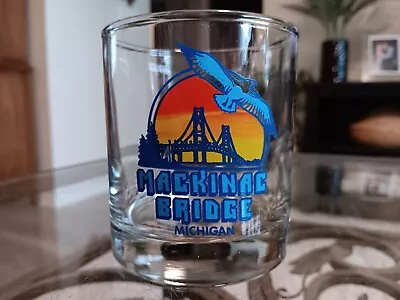 Mackinac Bridge Michigan Glass Highball Rock Glass Vintage • $8.95
