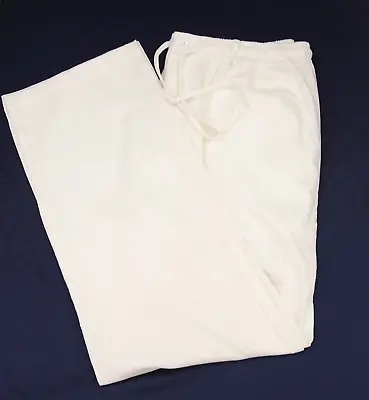 Yitrend Mens White Linen Elastic Waist Drawstring Beach Pants Trousers XL NWT • $26.97
