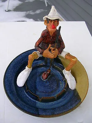  Golfer Ashtray Handcrafted Vintage Art  Signed  Pottery (see Pictures) Rare • $125