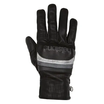 Helstons Mora Summer Motorbike Motorcycle Leather Gloves Black / White / Grey • £59