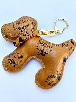 MINT Brown MCM Puppy Keychain Key Ring Dog Bag Charm • $39.99