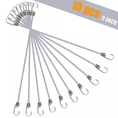 10 Pack Mini Bungee Cords With Hooks 9 Inch Rubber Stretchy Bungee Cords Wit... • $17.24