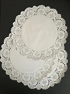 60x White Paper Doilies Doyleys Lace Round Marriage Anniversary Birthday • £4