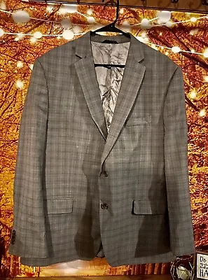 Marc Anthony 48R Black/Gray Check 2 Button Blazer Jacket Sport Coat • $50