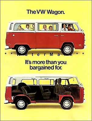 VW Wagon 1977 Classic German Camper Vintage Poster Print Volkswagen Car Van • $21.58