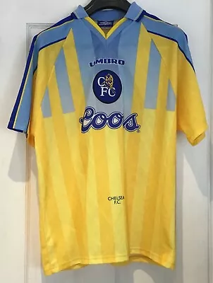Authentic Chelsea Football Club Coors Yellow 1996/97 Umbro Away Shirt Size XL • £69
