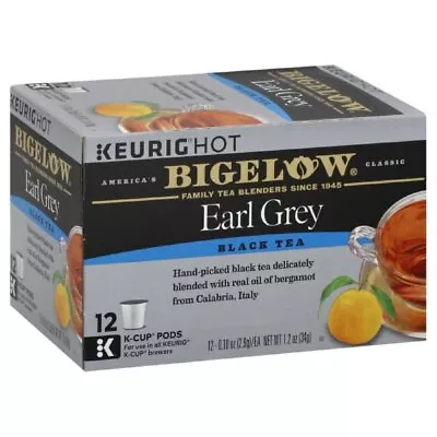 Bigelow Earl Grey Black Tea Keurig K-Cups Caffeinated Black Tea 12 Count Box • $25.66