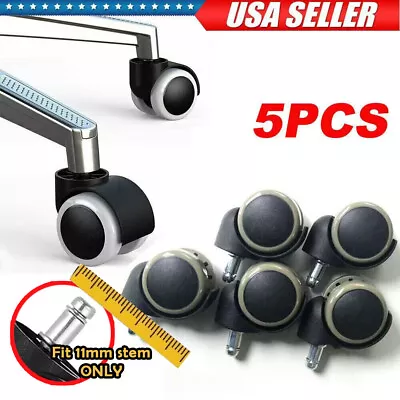 Set Of 5 Office Chair Caster Wheels 2  Pu Swivel Wheels Replacement Roller • $14.29