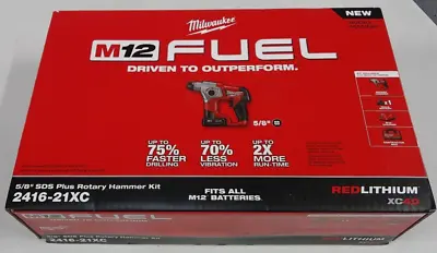 Milwaukee M12 FUEL 5/8  Rotary Hammer Drill Kit 4A Battery Bag 2416-21XC *NEW* • $178.99