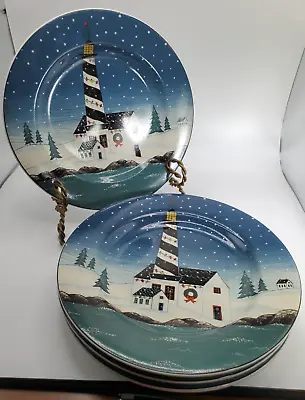 Warren Kimble 'Home For The Holidays'  Lighthouse Dessert/Salad Plates • $32.95