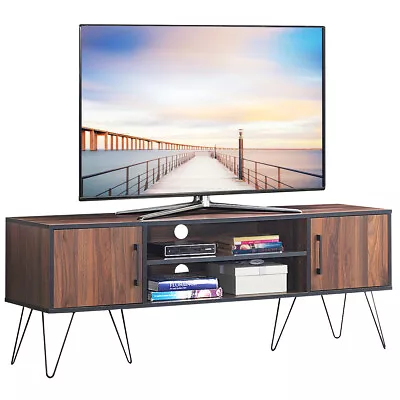 TV Stand Media Center Storage Cabinet & Shelf Hold Up To 65  TV W/ Metal Leg • $109.99