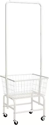 Laundry Cart With Clothes Rack Rolling Laundry Butler With Wire Storage Rack，Bl • $87.79