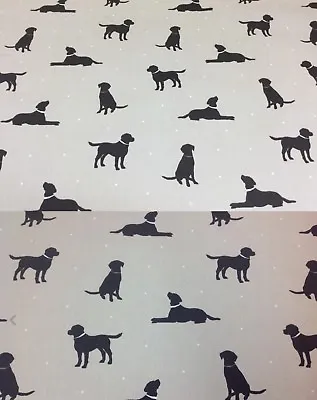 Clarke+Clarke Rover Linen/Duckegg Labrador Cotton Fabric.Upholstery/Curtains • £2.50