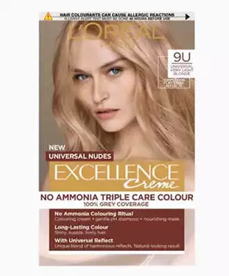 Loreal Excellence Creme No Ammonia Triple Hair Colour 9U Universal Very Light Bl • £13.95