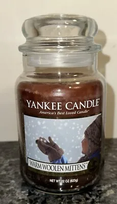 NEW RARE YANKEE CANDLE  22 OZ WARM WOOLEN MITTENS MY Favorite Things • $39.99